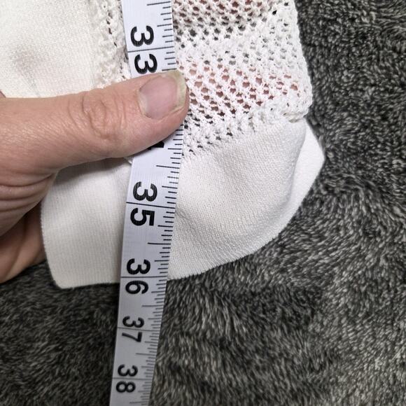 Chicos Travelers Mesh Open Front Long Line Cardigan Delicate Mesh Size 2 Large - Picture 7 of 7